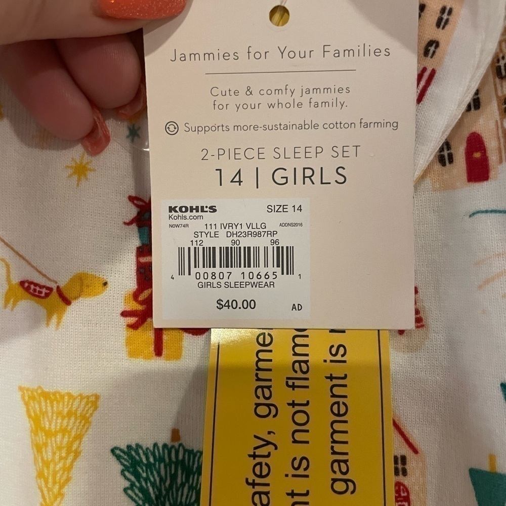 nwt Lauren Conrad girls, Christmas pajama top size 14 - Picture 4 of 4